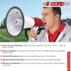 5 CORE Megaphone Bull Horn 50W Rechargeable Loud Siren Noise Maker Professional Speaker PA System w Recording USB for Coaches Sport Speeches Crowd Con