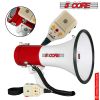 5 CORE Megaphone Bull Horn 50W Rechargeable Loud Siren Noise Maker Professional Speaker PA System w Recording USB for Coaches Sport Speeches Crowd Con