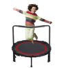 36" Foldable Mini Trampoline,Fitness Trampoline with Adjustable Handrail and Safety Pad,Indoor/Outdoor Exercise Rebound Trampoline for Kids