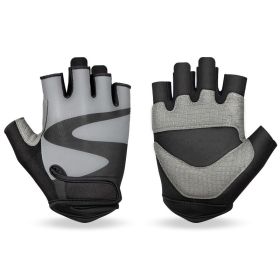 OZERO Men's Cycling Biker Gloves Fingerless Gym gloves Breathable MTB Accesories Motorcycle Sports Gloves Cycling Equipment (Color: Gray, size: S)