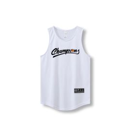 Loose Men Running Vest 2022 Outdoor street basketball Gym Sleeveless Letter Print Shirt Quick Dry Fitness Bodybuilding Tank Tops (Color: 870 vest9, size: S)