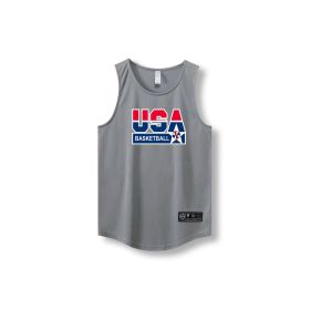 Loose Men Running Vest 2022 Outdoor street basketball Gym Sleeveless Letter Print Shirt Quick Dry Fitness Bodybuilding Tank Tops (Color: 870 vest5, size: XXL)