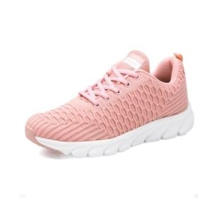 Lightweight Lace Up Sneakers Walking Tennis Shoes (Color: Pink, size: 9.5)