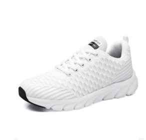 Lightweight Lace Up Sneakers Walking Tennis Shoes (Color: White, size: 6)