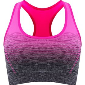 1pc/2pcs/3pcsMedium Support Two Tone Racer Back Sports Bra, Fitness Workout Running Yoga Bra (Color: Rose Red, size: S(4))