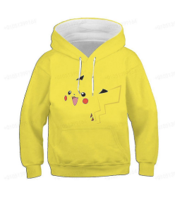 Sweatshirt 4-14t Children's Hoodie Anime Costume Picchu Hoodie Boys' And Girls' Sweatshirt Children's Sports Coat (Color: ADZ2DD2439, size: 100)