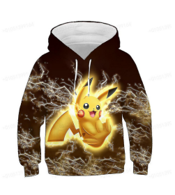 Sweatshirt 4-14t Children's Hoodie Anime Costume Picchu Hoodie Boys' And Girls' Sweatshirt Children's Sports Coat (Color: ADZ2DD2441, size: 110)