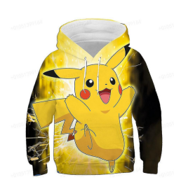 Sweatshirt 4-14t Children's Hoodie Anime Costume Picchu Hoodie Boys' And Girls' Sweatshirt Children's Sports Coat (Color: ADZ2DD2445, size: 110)