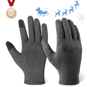 Winter Gloves Thermal Touch Screen Thermal Windproof Warm Gloves 1Pc Arthritis Gloves Woman Rheumatoid Magnetic Therapy Glove (Gloves Size: M, Color: Gray)