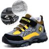 FLARUT Kids Winter Shoes Boys Hiking Shoes Plus Fur Warm Sport Running Shoes Waterproof Non-slip Outdoor Soft Climbing Sneakers