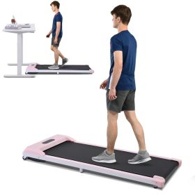 2 in 1 Under Desk Electric Treadmill 2.5HP, with Bluetooth APP and speaker, Remote Control, Display, Walking Jogging Running Machine Fitness Equipment (Color: as Pic)