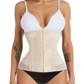 Waist trainer shaper corset slimming Belt underwear body shaper shapewear faja slimming belt tummy Sheath (Color: beige 2, size: S)