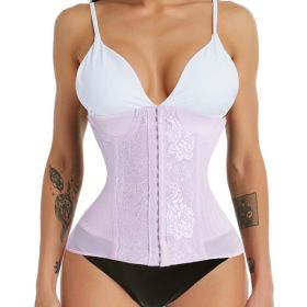 Waist trainer shaper corset slimming Belt underwear body shaper shapewear faja slimming belt tummy Sheath (Color: Purple, size: L)