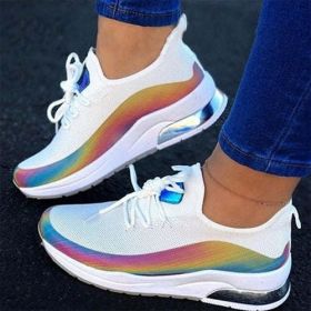 NewFashion Sneakers Mixed Color Ladies Flats Women Casual Vulcanized (Shoe Size: 5, Color: White)