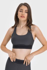 Contrast Sports Bra (Color: Gray, size: 4)