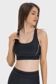 Contrast Sports Bra (Color: Black, size: 4)