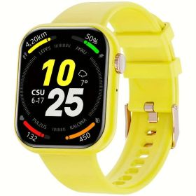 Ultimate Fitness Watch for Men and Women Waterproof Sleep Tracker Pedometer (Color: Yellow)