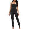 Women Yoga Romper Workout Ribbed Sleeveless Sport Stretch Jumpsuit Playsuit