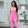 Women Yoga Romper Workout Ribbed Sleeveless Sport Stretch Jumpsuit Playsuit