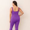 Women Yoga Romper Workout Ribbed Sleeveless Sport Stretch Jumpsuit Playsuit